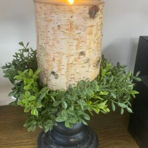 Moving Flame Birch Pillar Candle