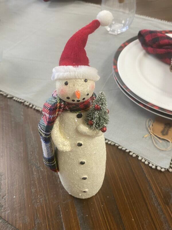 Snowman in Santa Hat